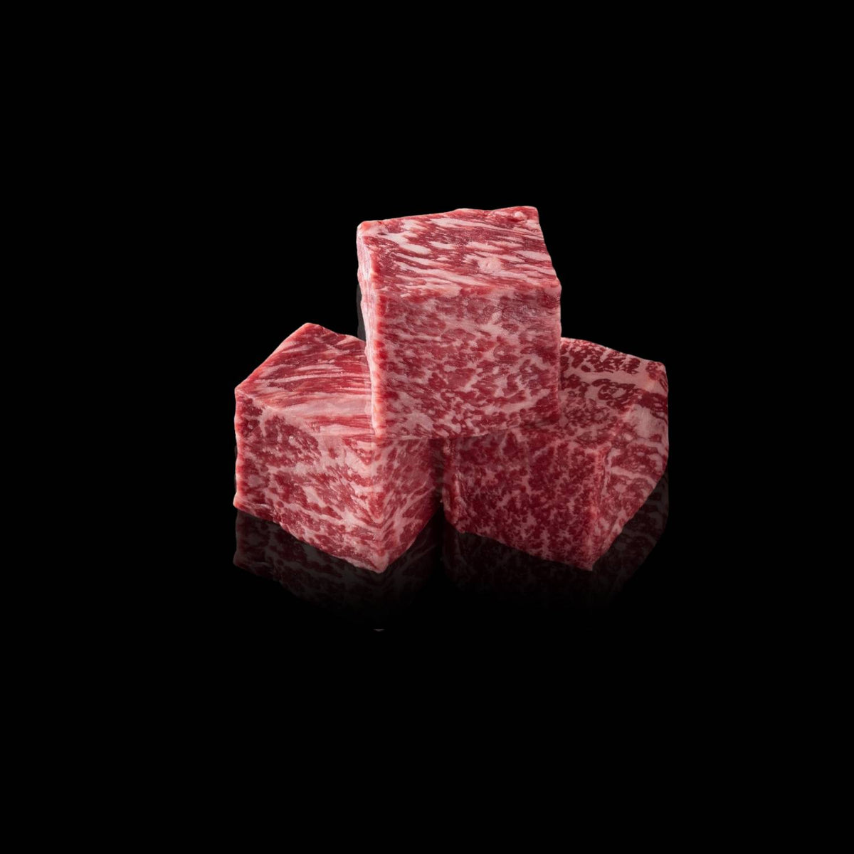 Würfel vom Wagyu A5 ideal für Spieße und Sandwiches