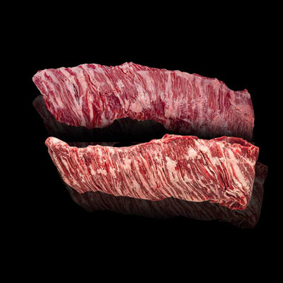 Grobe Faserstruktur vom rohen Outside Skirt, USDA Prime Qualität
