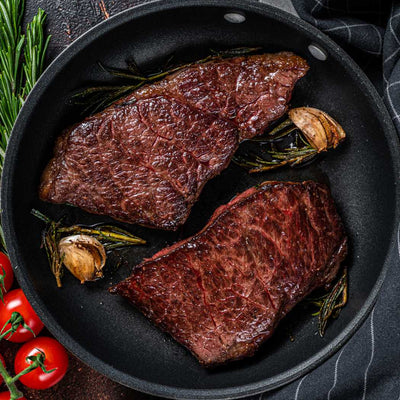 Teppanyaki Cut scharf angebraten auf der heißen Stahlplatte