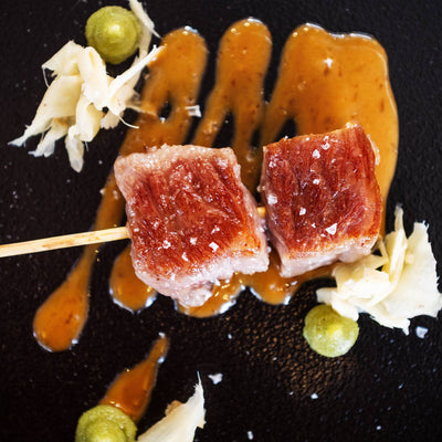 Wagyu A5 Spieße für Vorspeise